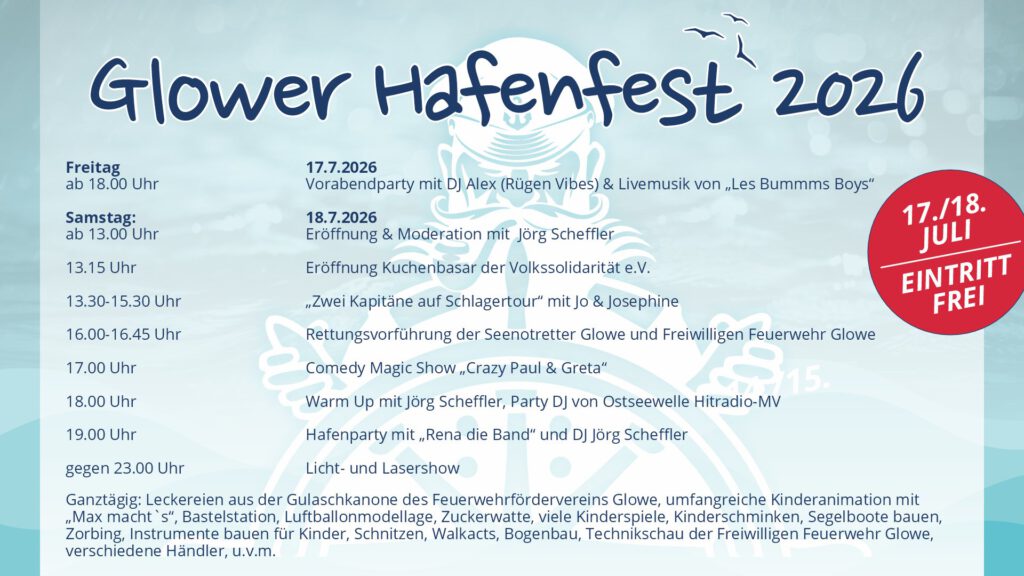 HAFENFEST GLOWE 1 Bildschirm Hafenfest26 | Sonne, Strand und Meer