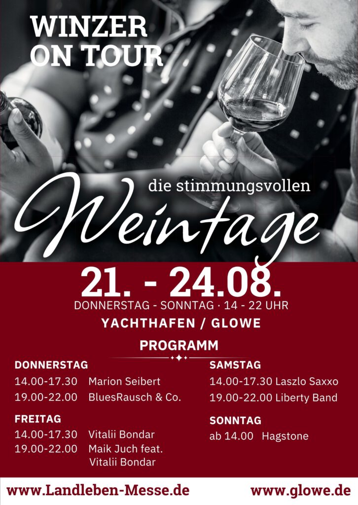 Weinfest Glowe 2025 Plakat1 | Sonne, Strand und Meer