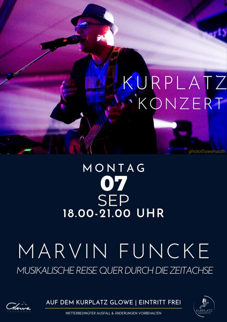 KURPLATZKONZERT MIT MARVIN FUNCKE 1 Ersatztermin Marvin Funcke Kurplatzkonzerte 2026 A4 | Sonne, Strand und Meer